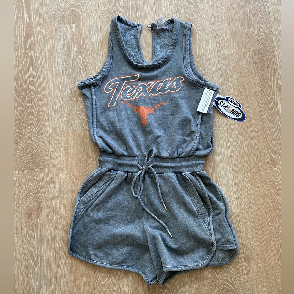 NWT College Concepts Women's Texas Instep short Romper longhorns
